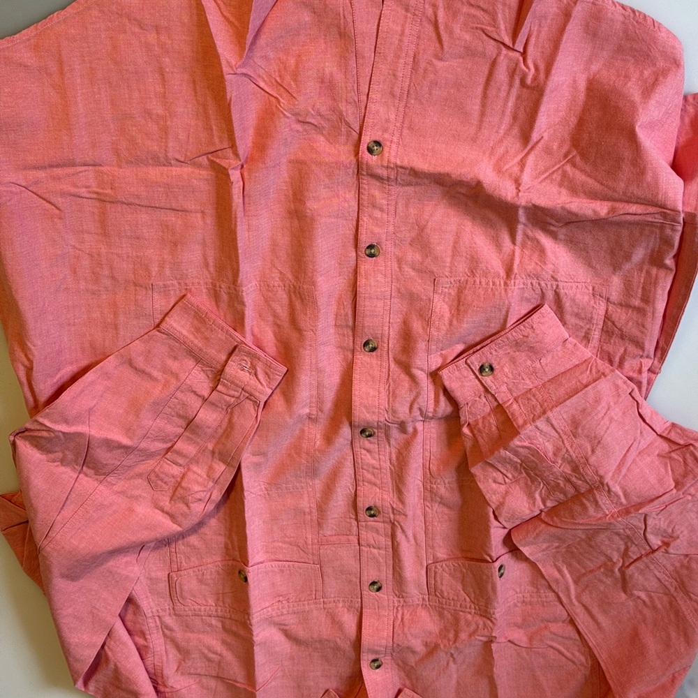 5X Silhouette Woman’s Coral Button-Up Shirt NEW Vintage - Picture 3 of 6